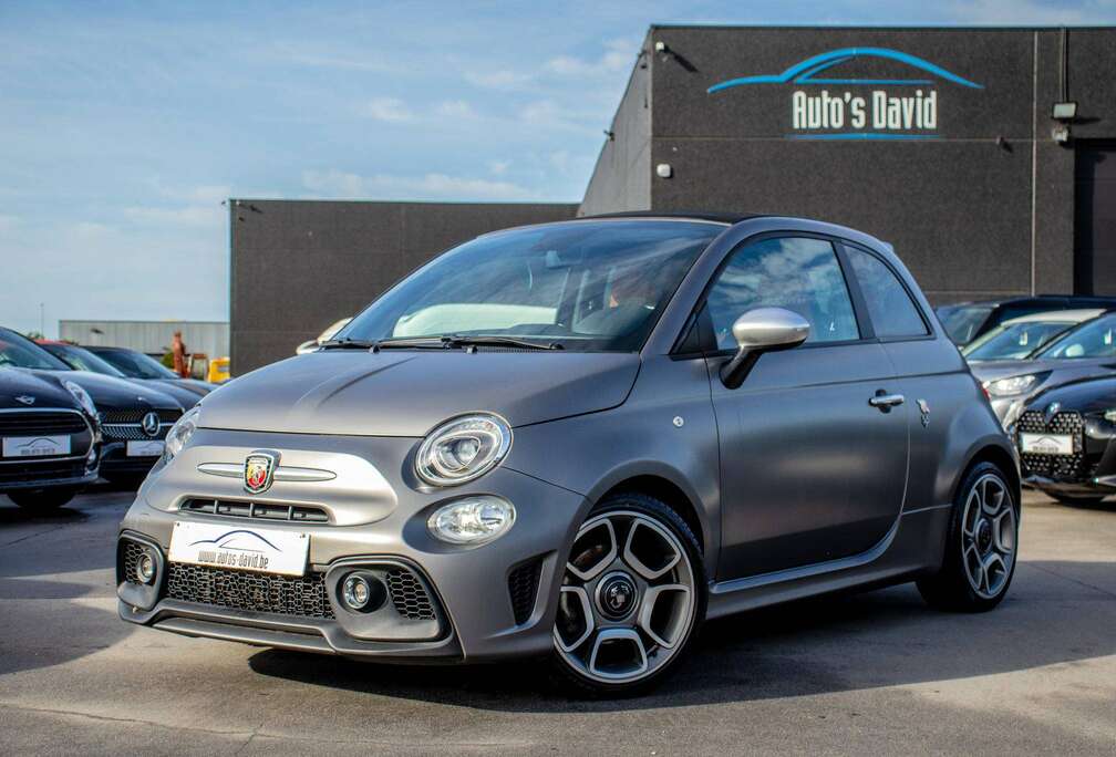 Abarth Cabrio 1.4 T-Jet / 1 EIGENAAR / HISTORIEK / GRIGIO ASFALTO / LEDER / APPLE CARPLAY / PARKEERSENSOREN