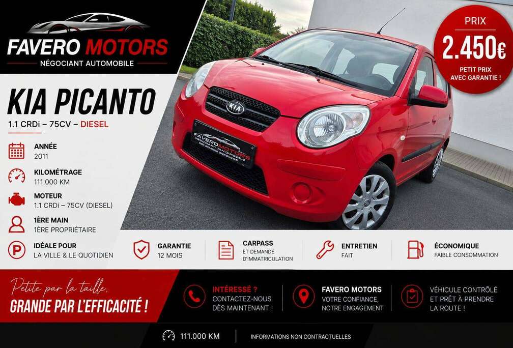 Kia Picanto 1.1 CRDi LX / PETIT PRIX AVEC GARANTIE 12 MOIS