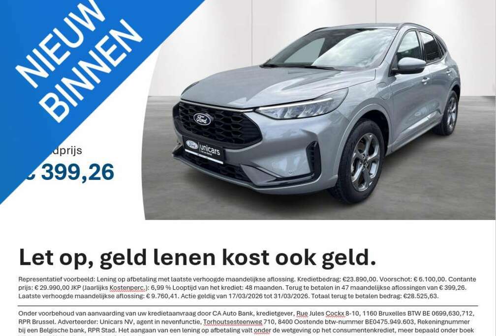 Ford 2.5i PHEV Aut. 178kW ST-Line BTW-WAGEN, AFNEEMBARE