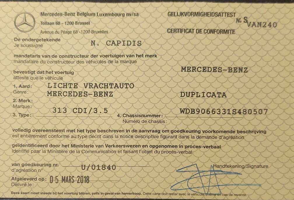 Mercedes-Benz 313 2.1 CDI A2H2