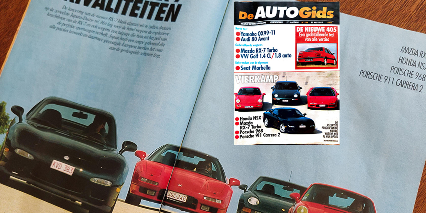 Wat dacht (De) AutoGids in 1992 van de NSX vs RX-7 vs 911 en 968?