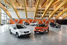 Nissan Juke 1.5 dCi110, Opel Mokka 1.7 CDTI, Peugeot 2008 1.6 e-HDI 115, Renault Captur 1.5 dCi 90 en Skoda Yeti 1.6 TDI 105 : Stoere jongens