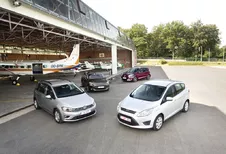 Citroën C4 Picasso 1.6 e-HDi 115, Ford C-Max 1.6 TDCi 115, Renault Scénic 1.5 dCi 110 et Volkswagen Golf Sportsvan 1.6 TDI 110 : Le club des 5 (places)