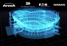 Batteries de Nissan Leaf recyclées dans un stade