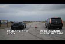 Cadillac Escalade neemt het op tegen Chevrolet Camaro ZL1 LE