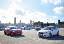 AUDI A3 2.0 TDI // BMW 118d // MERCEDES A 200 CDI // VOLVO V40 D3 : Duizend bommen en granaten