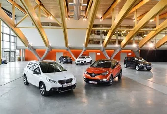 Nissan Juke 1.5 dCi110, Opel Mokka 1.7 CDTI, Peugeot 2008 1.6 e-HDI 115, Renault Captur 1.5 dCi 90 en Skoda Yeti 1.6 TDI 105 : Stoere jongens