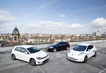 Ford Focus Electric, Nissan Leaf et Volkswagen e-Golf