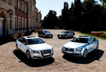 Audi A8 Hybrid, BMW ActiveHybrid 7, Infiniti M35h en Mercedes S 400 Hybrid : Voor groene CEO's #1