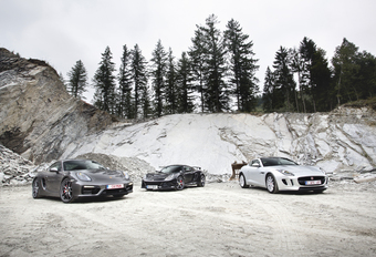 Jaguar F-Type Coupé, Lotus Exige S en Porsche Cayman : Vuurwerk #1