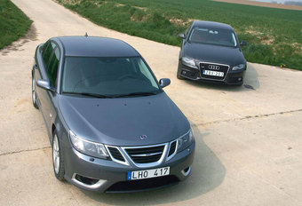 AUDI A4 3.2 FSI QUATTRO • SAAB 9-3 2.8 TR XWD AERO : Inhaalrace #1