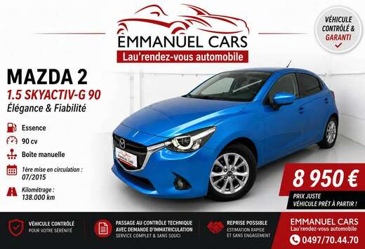 Mazda 1.5i Skyactiv-G   AIR-CO+ALU+Capteurs parking.  ...