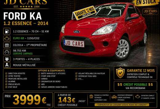 Ford KA 1.2 ESSENCE GARANTIE 1 AN CTOK