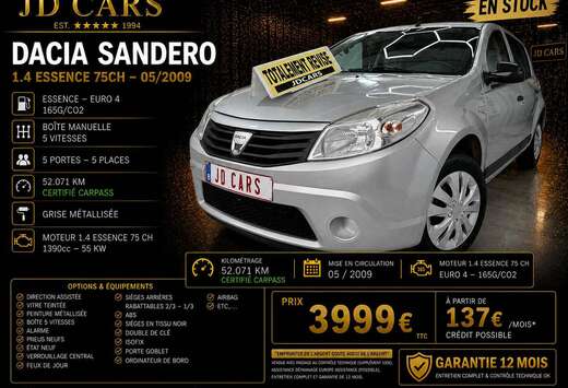Dacia SANDERO 1.4 ESSENCE GARANTIE 1 AN CTOK
