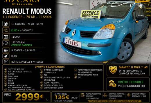 Renault MODUS 1.2 ESSENCE 16V ‼️GARANTIE 1 AN CTO ...