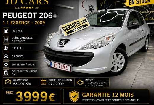 Peugeot 206+ 1.1 ESSENCE 63.000KMGARANTIE 1 AN CTOK