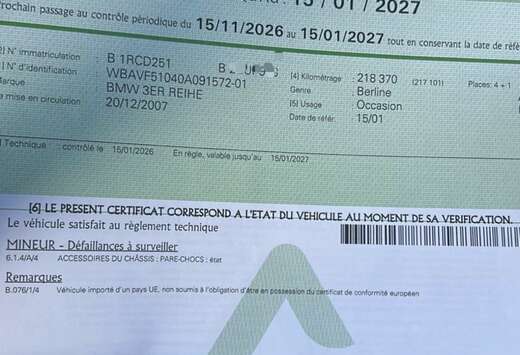 BMW  BMW 318i 2007  Bon état  propre  - 218 mille k