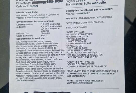 Mercedes-Benz Classe c  BlueTEC 1600 136ch pack amg 0 ...
