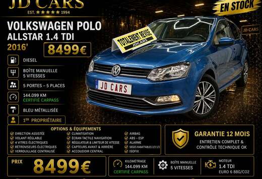 Volkswagen POLO 1.4 CR TDi ALLSTAR GARANTIE 1 AN CTOK