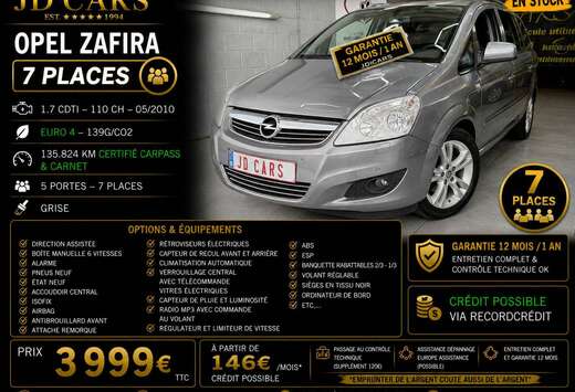 Opel ZAFIRA 1.7 CDTi 7 PLACES GARANTIE 1 AN CTOK