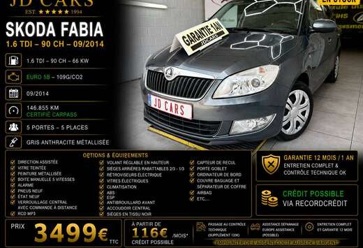 Skoda FABIA 1.6 TDI 90 GARANTIE 1 AN CTOK