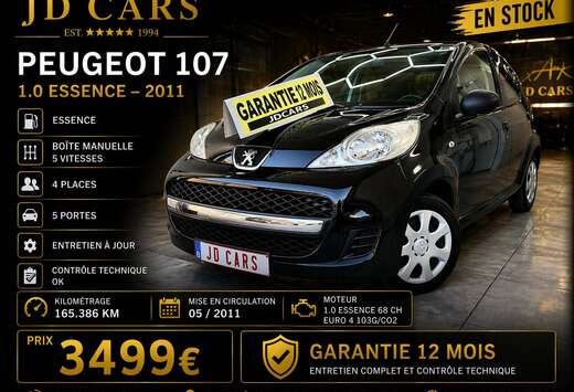 Peugeot 107 1.0 ESSENCE 5 PORTES GARANTIE 1 AN CTOK