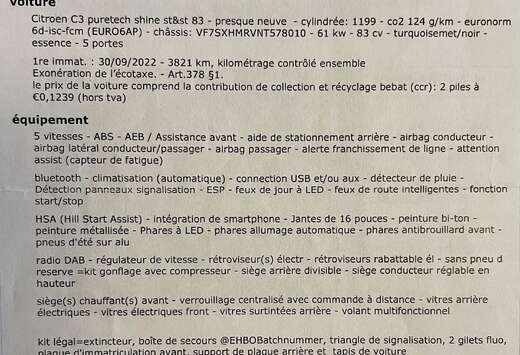 Citroen C3 1.2i PureTech Shine S