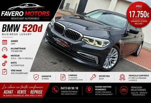 BMW 520 dA LUXURY / EURO6b / AUTOMATIQUE / GARANTIE 1 ...