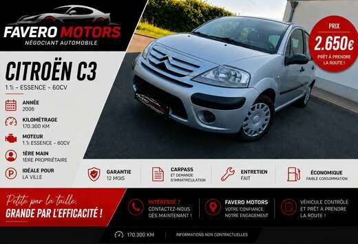 Citroen C3 1.1i SX / 1ere main / GARANTIE 12 MOIS / H ...