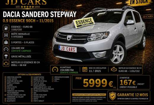 Dacia SANDERO STEPWAY 0.9 TCE GARANTIE 1 AN CTOK