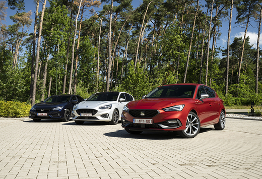 Plezierige compacte middenklassers : Ford Focus, Honda Civic en Seat Leon