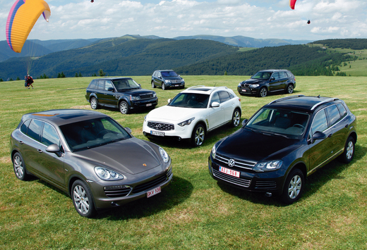 BMW X5 3.0d, Infiniti FX 30d, Mercedes ML 350 Bluetec, Porsche Cayenne Diesel, Range Rover Sport TDV6 & Volkswagen Touareg 3.0 TDI : Nouvelle cuisine