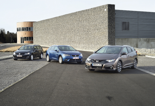 Honda Civic Tourer 1.6 i-DTEC, Seat León1.6 ST TDI 105 et Volkswagen Variant1.6 TDI 105 : Retour vers le futur