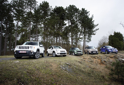 Fiat 500X, Jeep Renegade, Kia Soul, Mini Countryman en Nissan Juke : Dubbel offensief