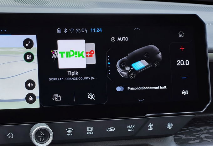 Menu de préconditionnement de voiture électrique