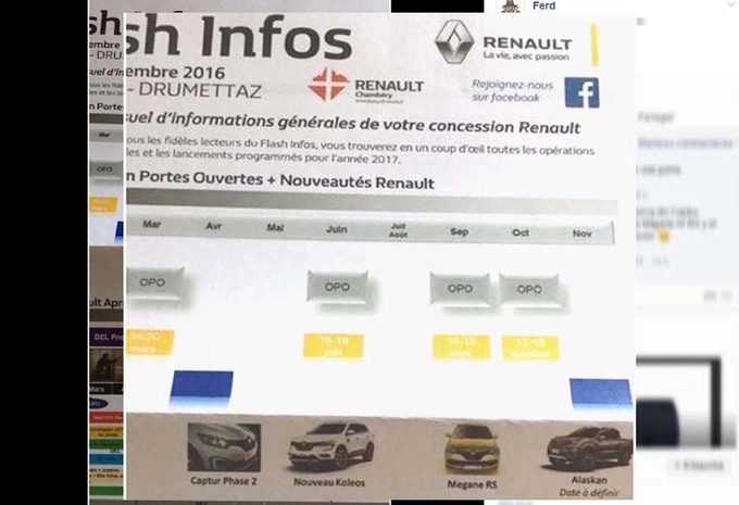 Mégane RS: onthulling in september 2017 #1