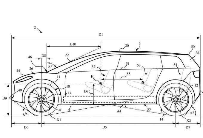 De auto van Dyson als patentschets #1