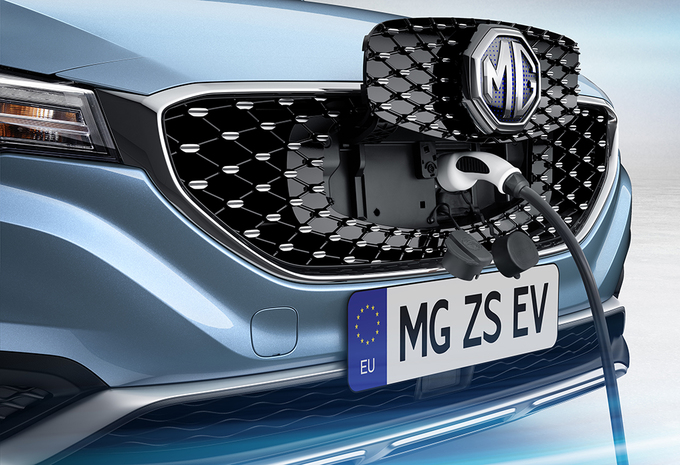 MG ZS EV Electric SUV Car at the Autosalon 2020. Brussels, Belgium