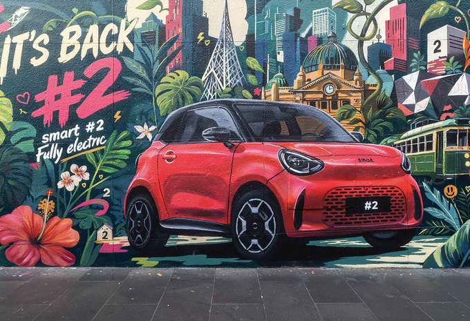 Nieuwe Smart #2 duikt reeds op als muurschildering