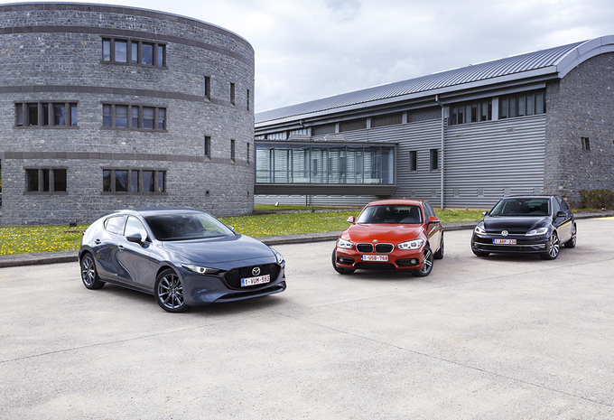 3 Compacte Middenklassers : Mazda 3, BMW 118i et VW Golf #1